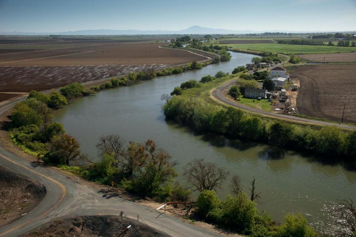 Aerial photos of the region to be affected by the Delta tunnels near Walnut Grove.