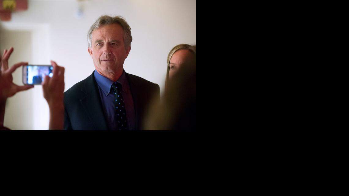 
Robert Kennedy Jr. speaks with audience members at the Crest Theater in Sacramento on Tuesday. Kennedy was in town to promote the movie, ‘Trace Amounts’ which challenges the safety and efficacy of vaccines for children. 
