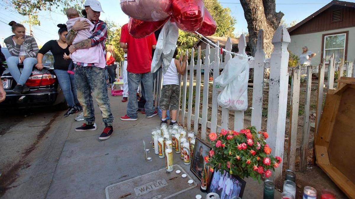 
Family, friends and neighbors created an impromptu memorial to Isaiah Diaz, 16, who was shot and killed on Oct. 3 in south Sacramento.
