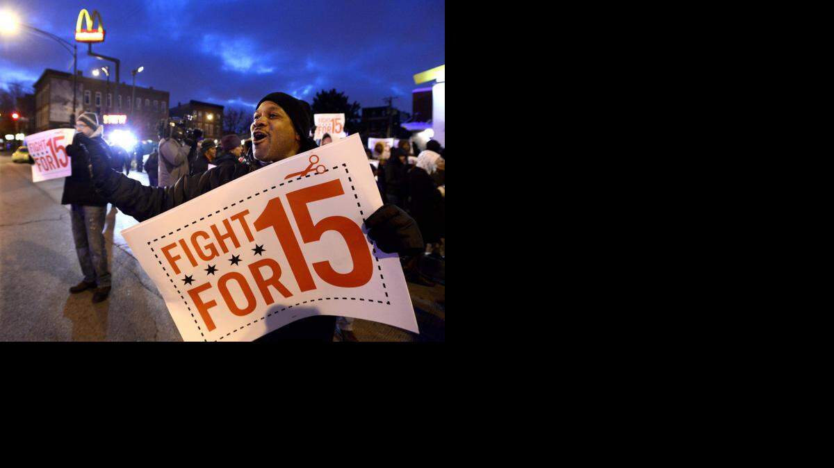 
A national push to raise the minimum wage is coming to Sacramento. Labor unions, which organized this demonstration in Chicago last December, are seeking a $15 wage. 

