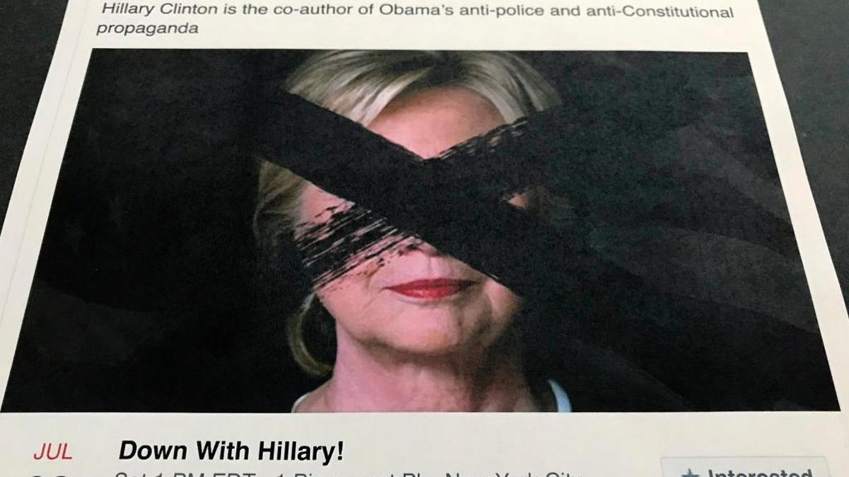 A Facebook posting released by the House Intelligence Committee promotes an anti-Hillary Clinton group called “Being Patriotic.” A federal grand jury indictment charges 13 Russians and three Russian entities with an elaborate plot to interfere in the 2016 U.S. presidential election.