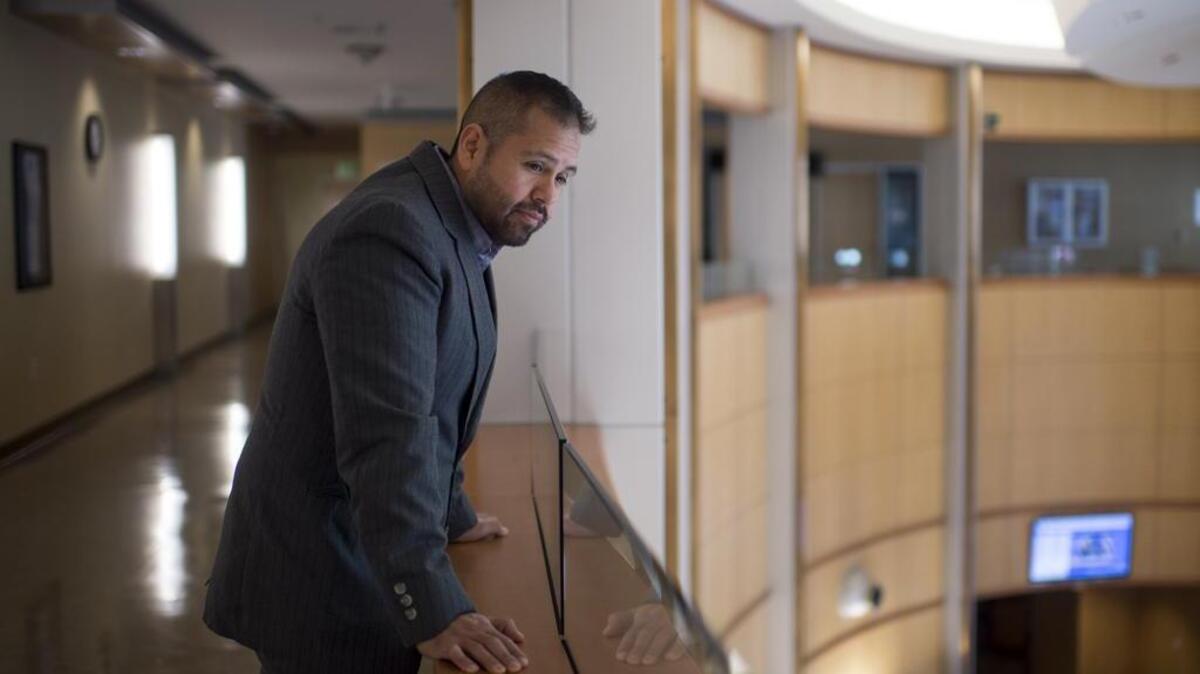 Arturo Sanchez, who recently moved to Sacramento from Long Beach, works for the city out of the City Manager's Office focusing on transparency in police and fire departments, pictured at City Hall on Friday, Jan. 13, 2017. A big interest for Sanchez is creating 'pathways for communities to express themselves,' in disenfranchised communities.