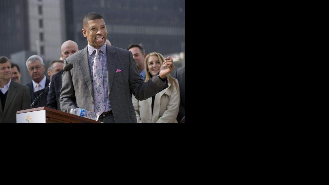 
Mayor Kevin Johnson speaks  in February at the formal launch of the Greater Sacramento Area Economic Council, which is on his 16-page list of budget priorities.
