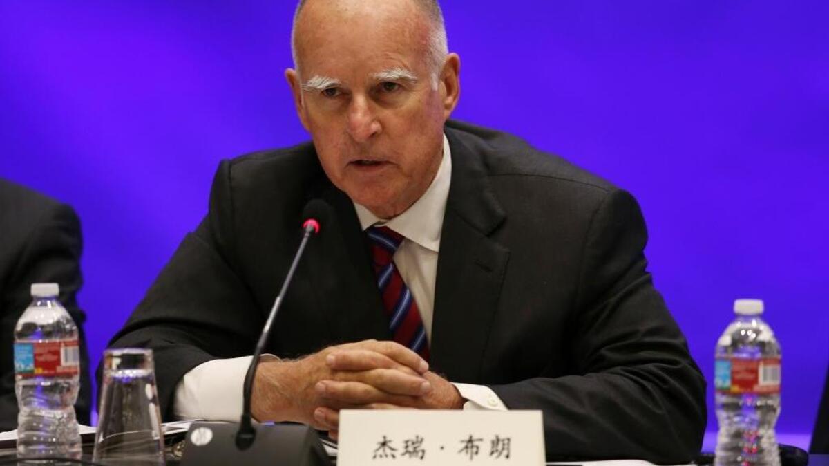 Gov. Jerry Brown and other U.S. governors meet with Chinese President Xi Jinping and several Chinese leaders in Seattle in September, and signed an agreement aimed at pushing cooperation on the use of clean tech businesses to combat climate change.
