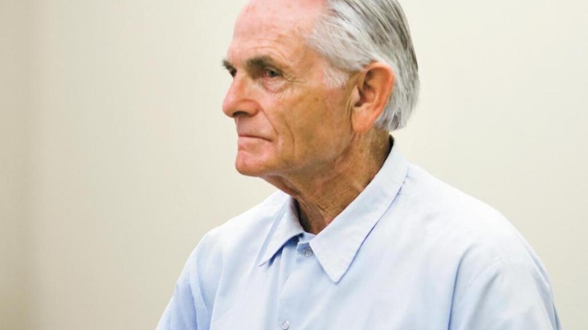Bruce Davis, a Charles Manson follower and convicted killer, waits moments before the start of his parole hearing at the California Men's Colony in San Luis Obispo in 2012. California Gov. Jerry Brown has blocked parole for Davis.