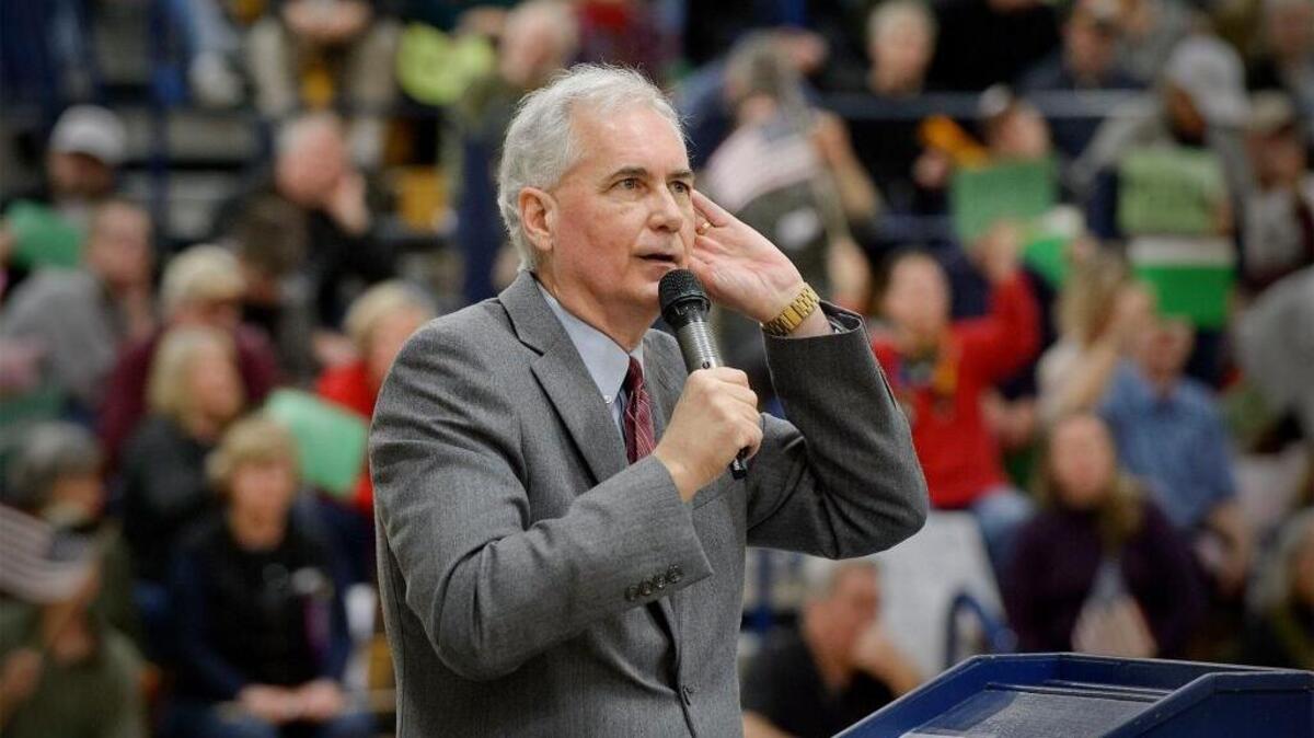 Rep. Tom McClintock at town hall meeting at Oak Ridge High School in El Dorado Hills on March 4, 2017.