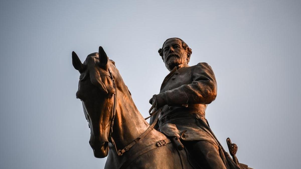 A statue of Confederate Gen. Robert E. Lee, in Richmond, Va.