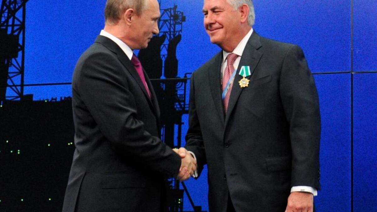 An aide to Russian President Vladimir Putin praised President-elect Donald Trump’s choice of Rex Tillerson to lead the State Department and says that the businessman is well regarded by many Russian officials.