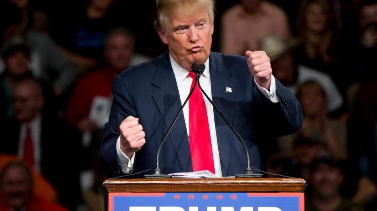 Donald Trump talks about illegal immigrants driving across the U.S. border during a rally Wednesday in Sumter, S.C.