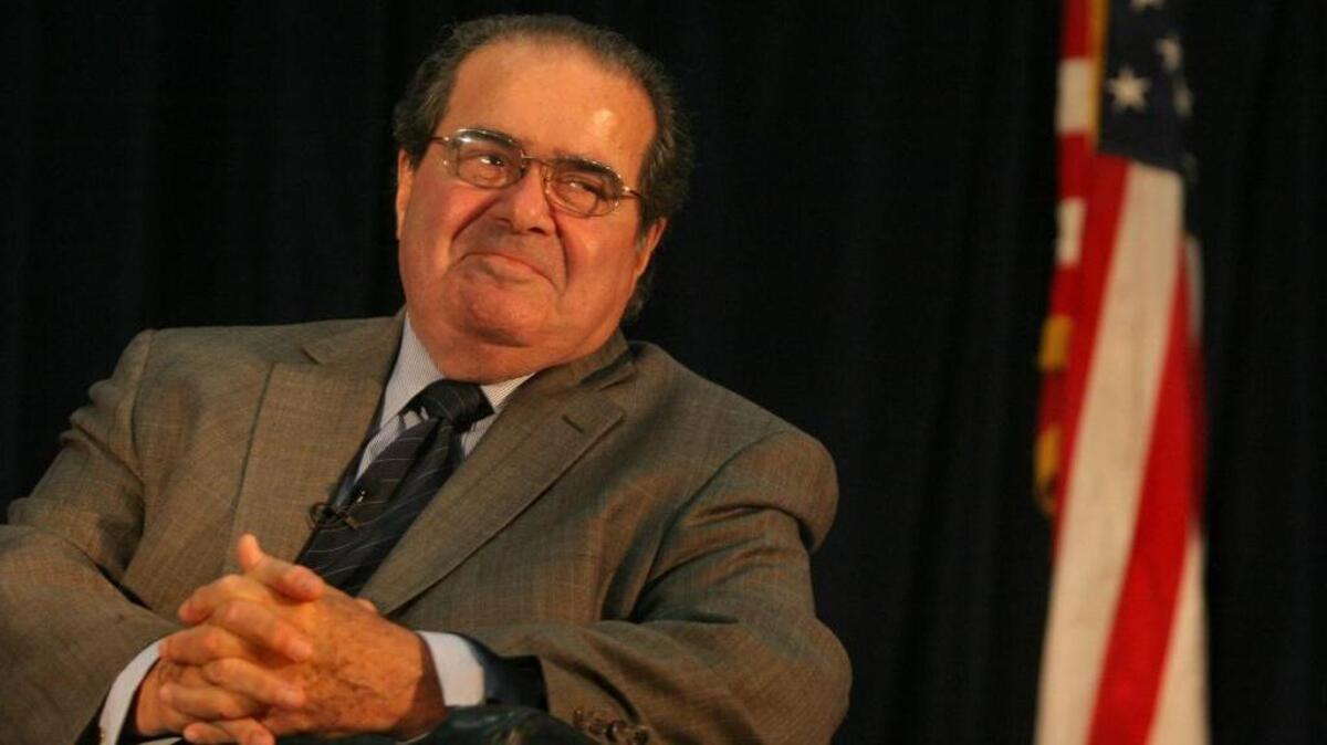 The late Supreme Court Justice Antonin Scalia opposed equal marriage rights for gays, a letter writer notes.