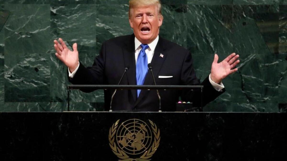 President Donald Trump addresses the 72nd session of the United Nations General Assembly, at U.N. headquarters.