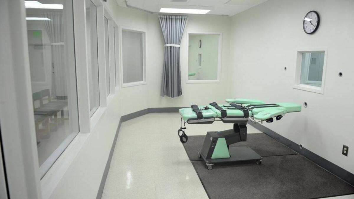 A view of the lethal injection chamber at San Quentin State Prison. Support for the death penalty, which peaked in the mid-1990s, has dropped to a four-decade low, according to a new study.