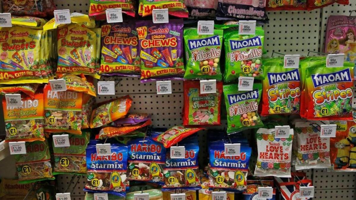 Candy is on display at a supermarket in London, where British officials unveiled a plan last month urging food manufacturers to cut down on sugar. The American Heart Association just issued new guidelines on children and added sugar.
