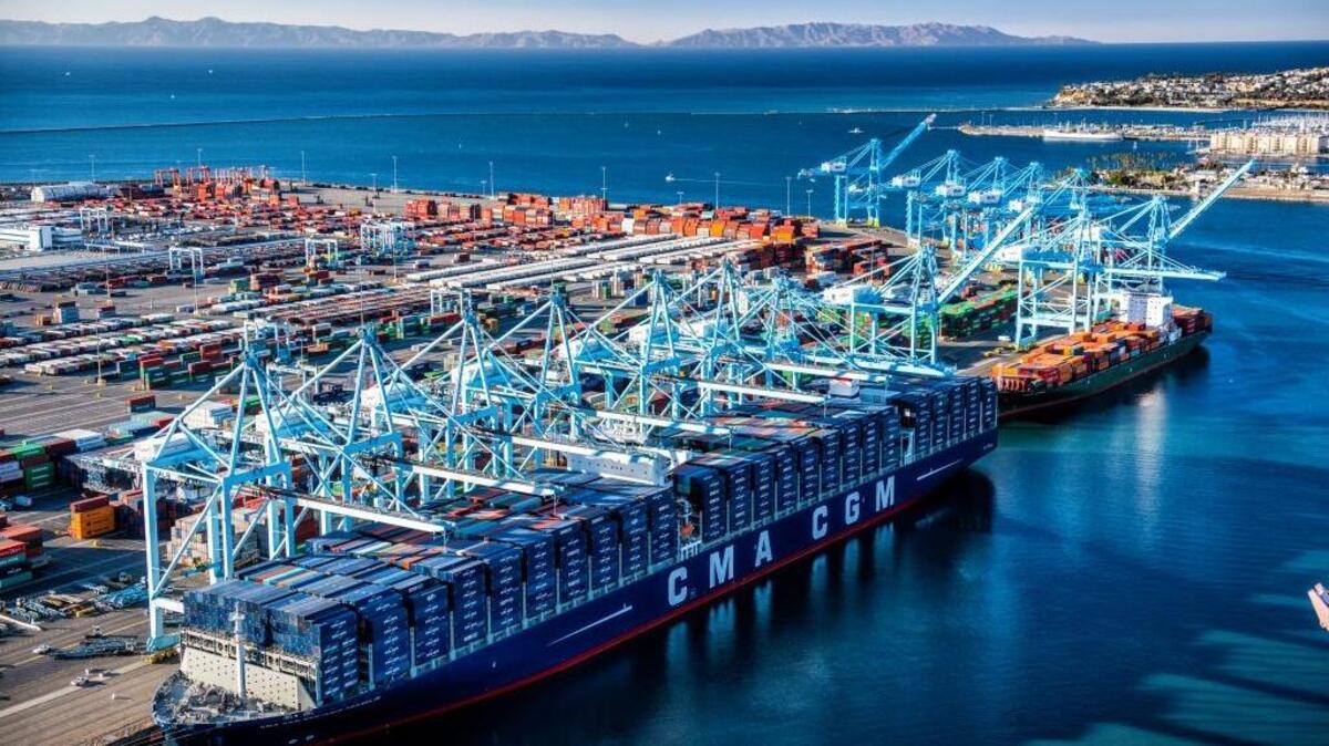 An undated aerial look at the Port of Los Angeles.