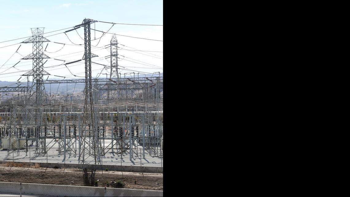 
Power lines and transformers near Highway 101 near PG&E’s Metcalf power facility in Santa Clara County. The plant made news in April 2013 when someone fired multiple shots at the plant, severely damaging transformers and triggering a shut down of the plant for repairs. 
