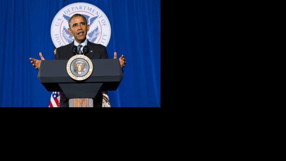 
President Barack Obama spoke Monday at the Department of Homeland Security on his budget proposal, warning congressional Republicans that he won’t accept a spending plan that boosts national security at the expense of domestic programs for the middle class. 
