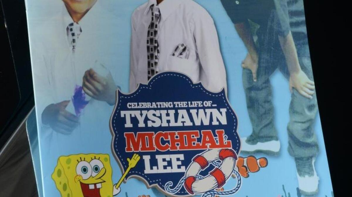 The program for the funeral of 9-year-old Tyshawn Lee, who was shot in the head Nov. 2 in Chicago.