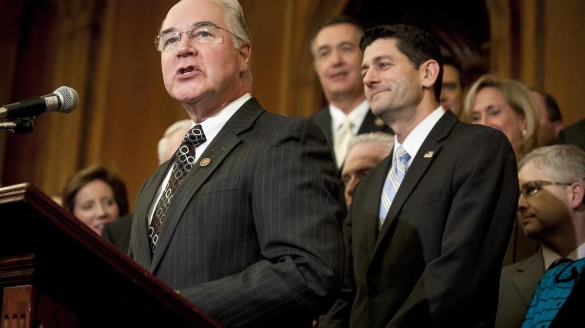 Rep. Tom Price, R-Ga., chairman of the House Budget Committee, left, and House Speaker Paul Ryan, R-Wis., are leading the charge to repeal the Affordable Care Act.