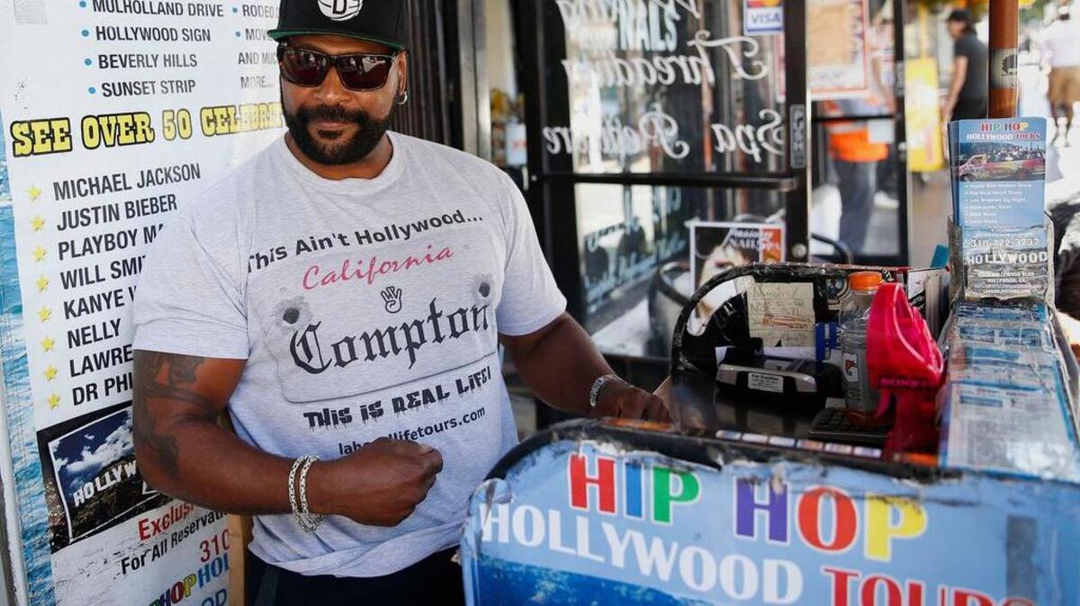 
The wrong perception is that Compton is dangerous, says Hodari Sababu, who runs L.A. Hood Life and Hip Hop Tour. Joe Mathews agrees, saying the city is more boring than a new movie makes out.
