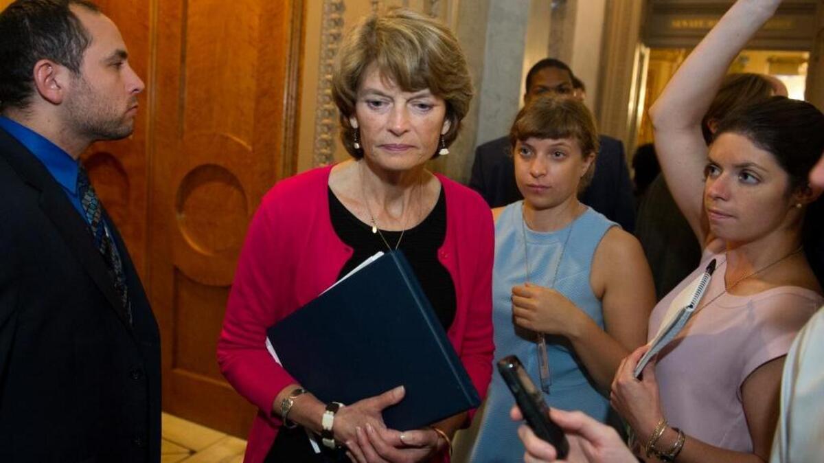 Sen. Lisa Murkowski, R-Alaska, leaves the Senate chamber after voting ‘no’ Friday on a measure to repeal parts of the Affordable Care Act.