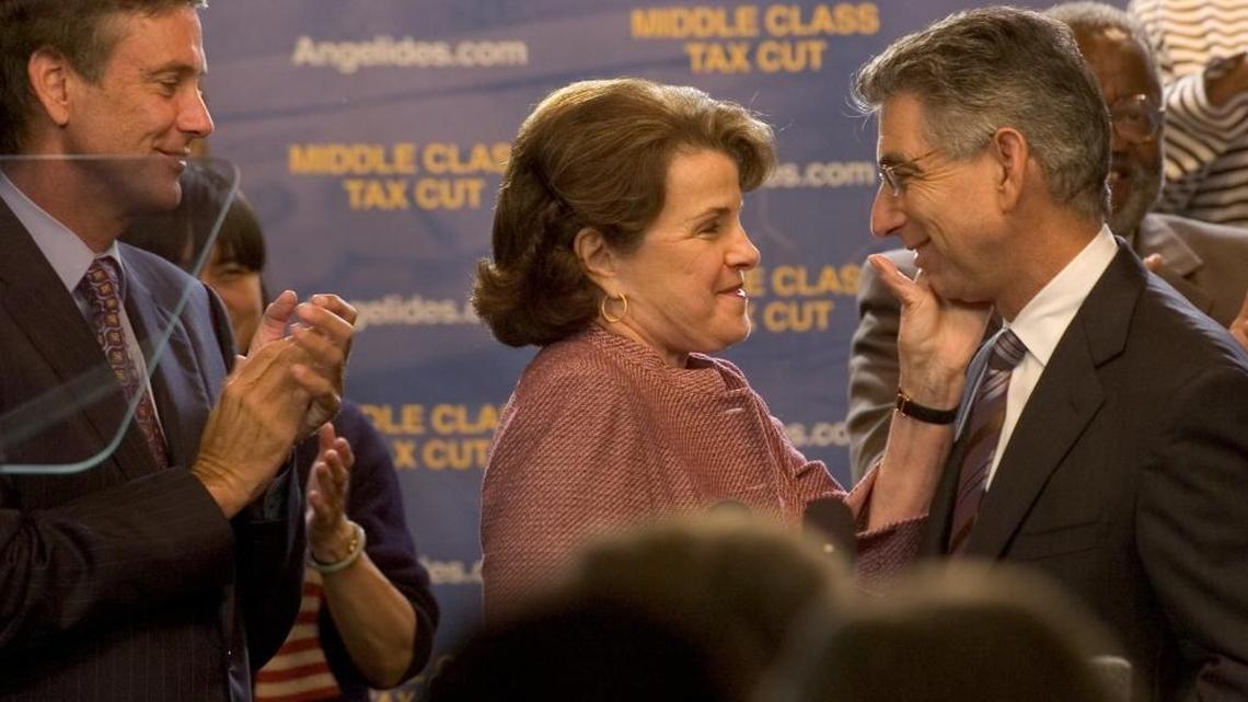 Former State Treasurer Phil Angelides greets Sen. Dianne Feinstein during his run for governor in 2006. Angelides is on a slate of candidates for the PG&E board of directors.
