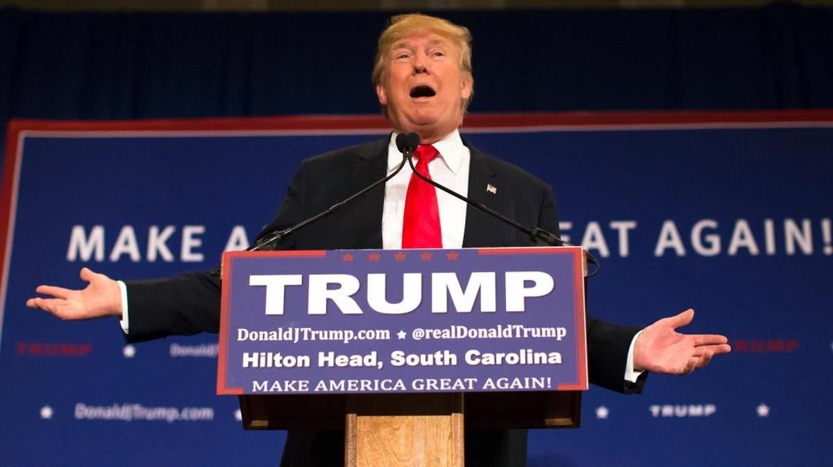 Republican presidential candidate Donald Trump speaks at a campaign stop in Hilton Head Island, S.C. Wednesday.
