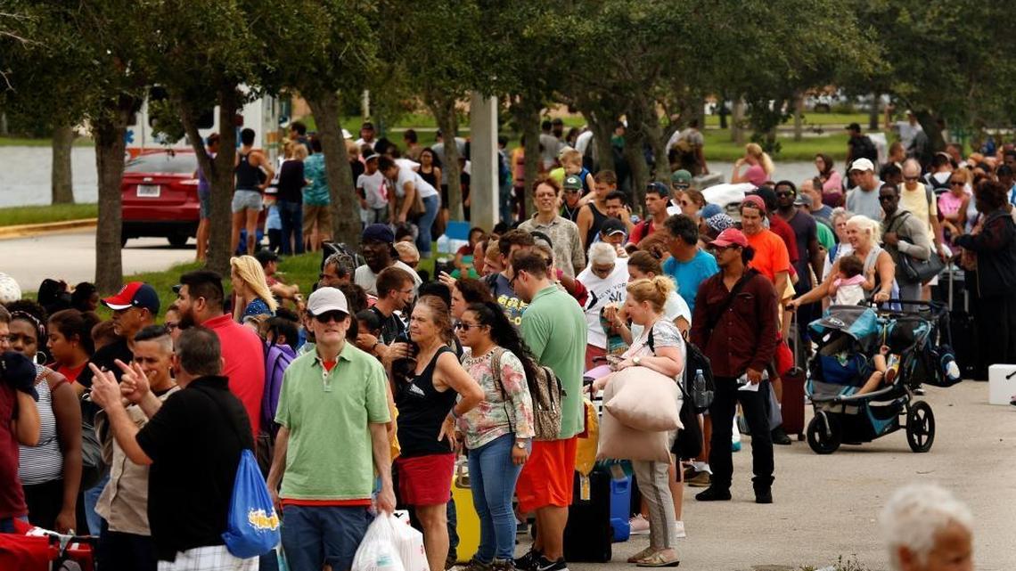 When Hurricane Irma veered toward Naples, Fla., it was too late to evacuate so thousands of people took shelter at Germain Arena on Saturday.