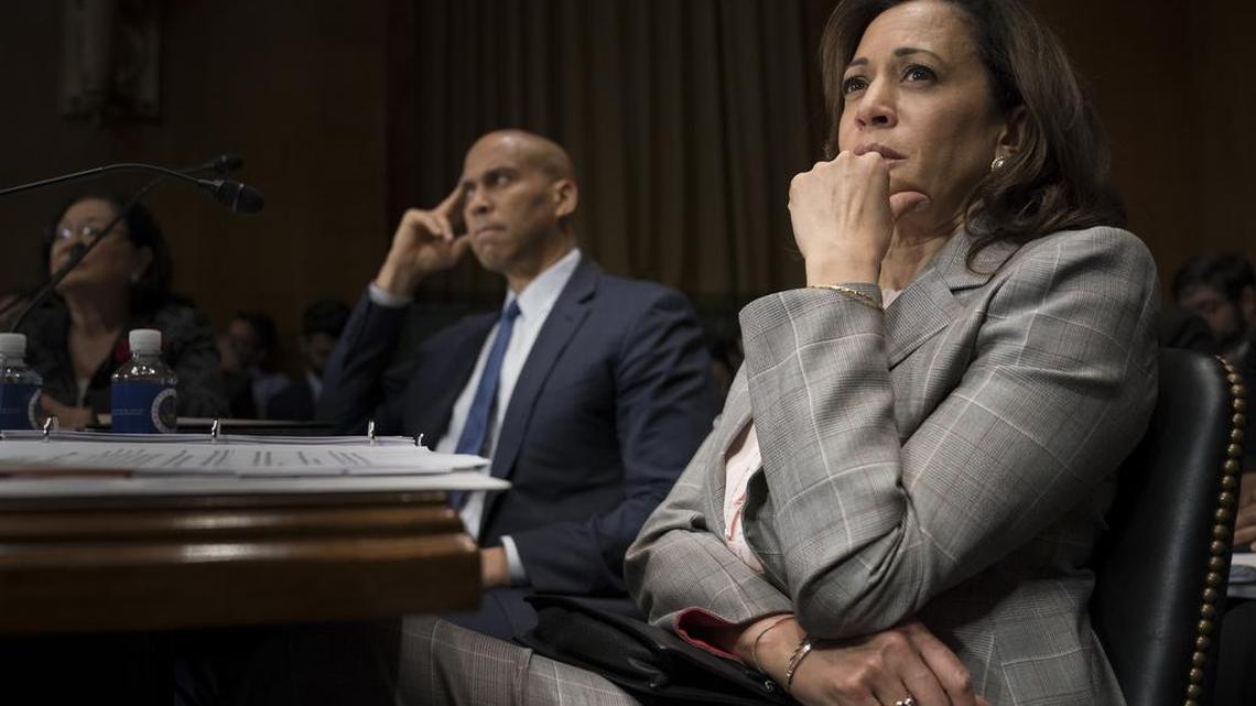 Kamala Harris leads walkout on Senate committee vote on Kavanaugh