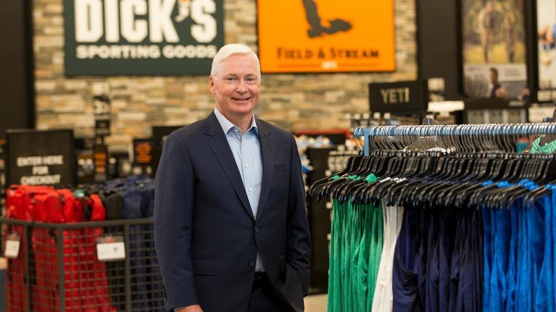 Dick’s Sporting Goods CEO Edward W. Stack visits a new store in Houston. He announced Wednesday his decision to end the sale of assault-style weapons and high-capacity magazines.