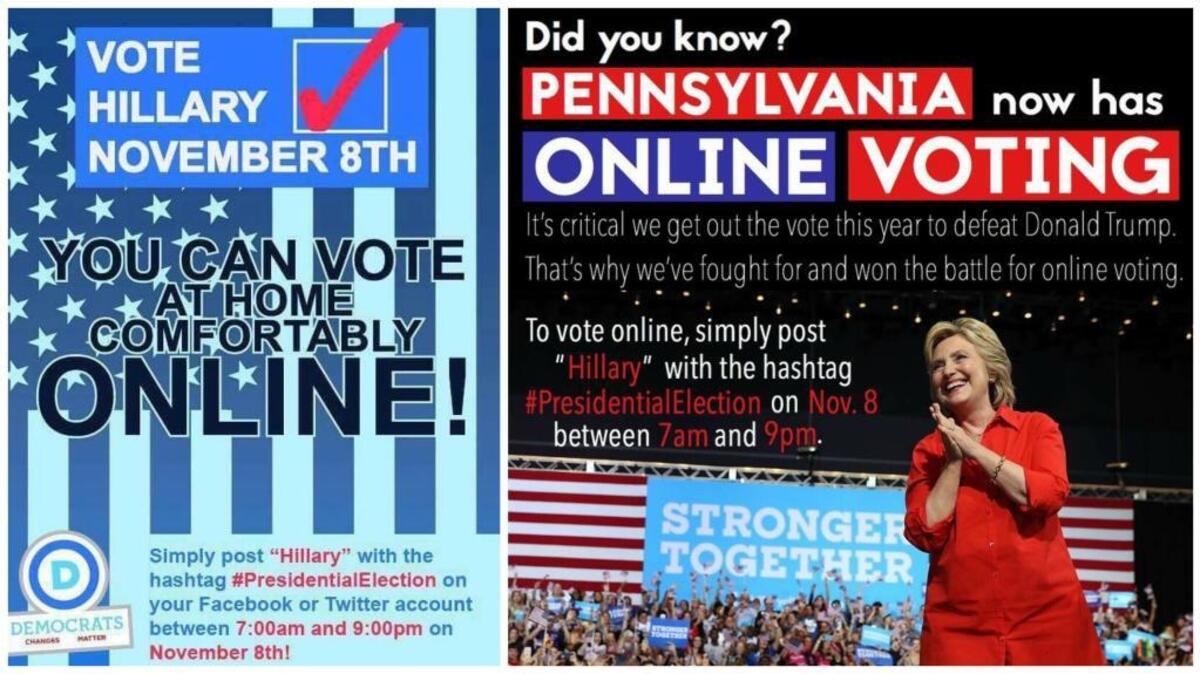 A series of fake public service announcements about voting online circulated on Facebook. Joe Mathews says what’s worse than fake news was the deluge of old news.