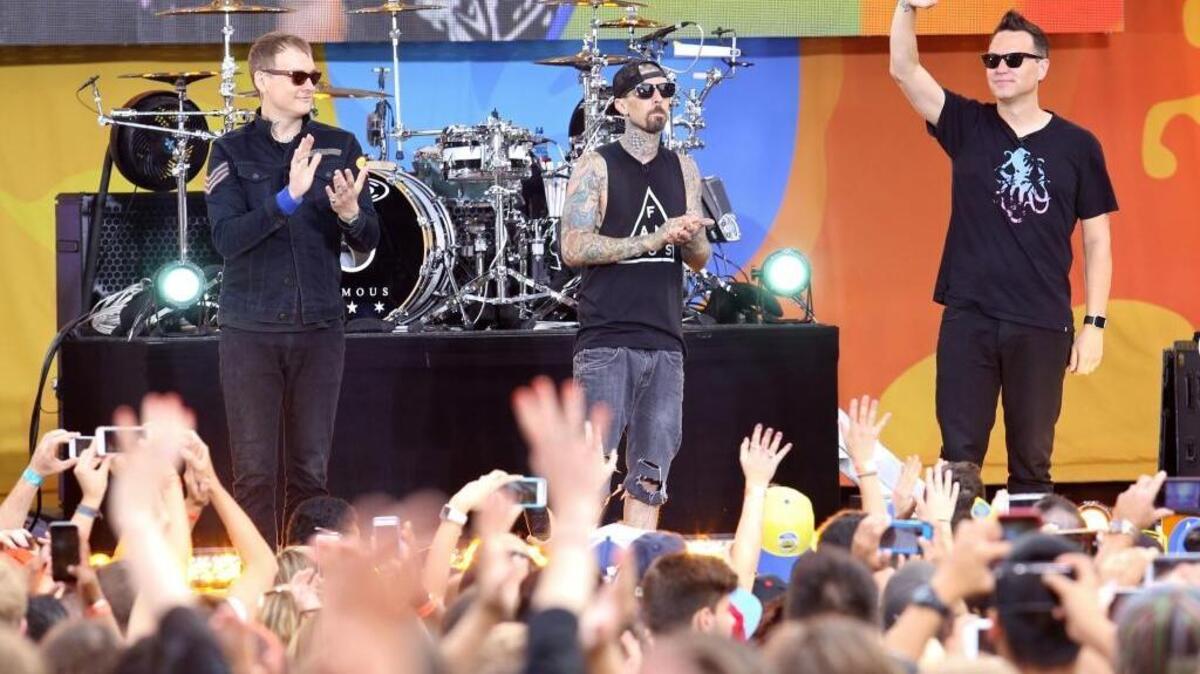 Blink-182 performs on ABC’s “Good Morning America” on July 1.