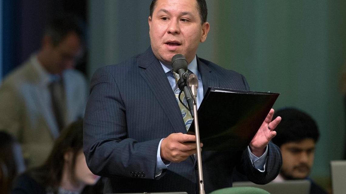 Assemblyman Eduardo Garcia, D-Coachella, urges lawmakers on Tuesday, Aug. 23, 2016, to approve Senate Bill 32, by his close ally Sen. Fran Pavley, D-Agoura Hills, to reduce greenhouse-gas emissions by 40 percent.