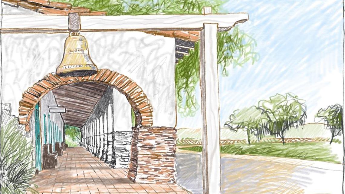 “Mission Cloisters” Apple pencil drawing on iPad