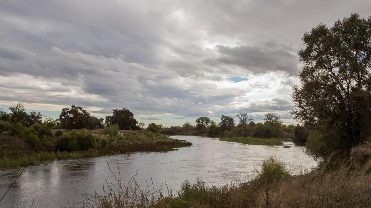 The San Joaquin River flows past Highway 132 west of Modesto in October.