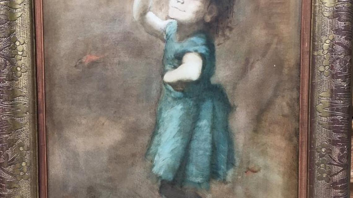 Karin Klein’s family found the face of the dancing girl in this gloomy painting by Conger Metcalf to have a masklike, spooky quality that is off-putting and incompatible with their lives in 21st-century California.
