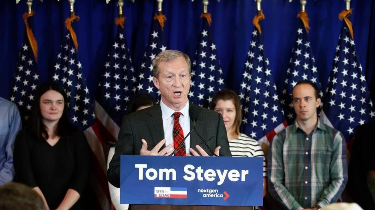 Billionaire activist Tom Steyer wants California to end its cash bail system.