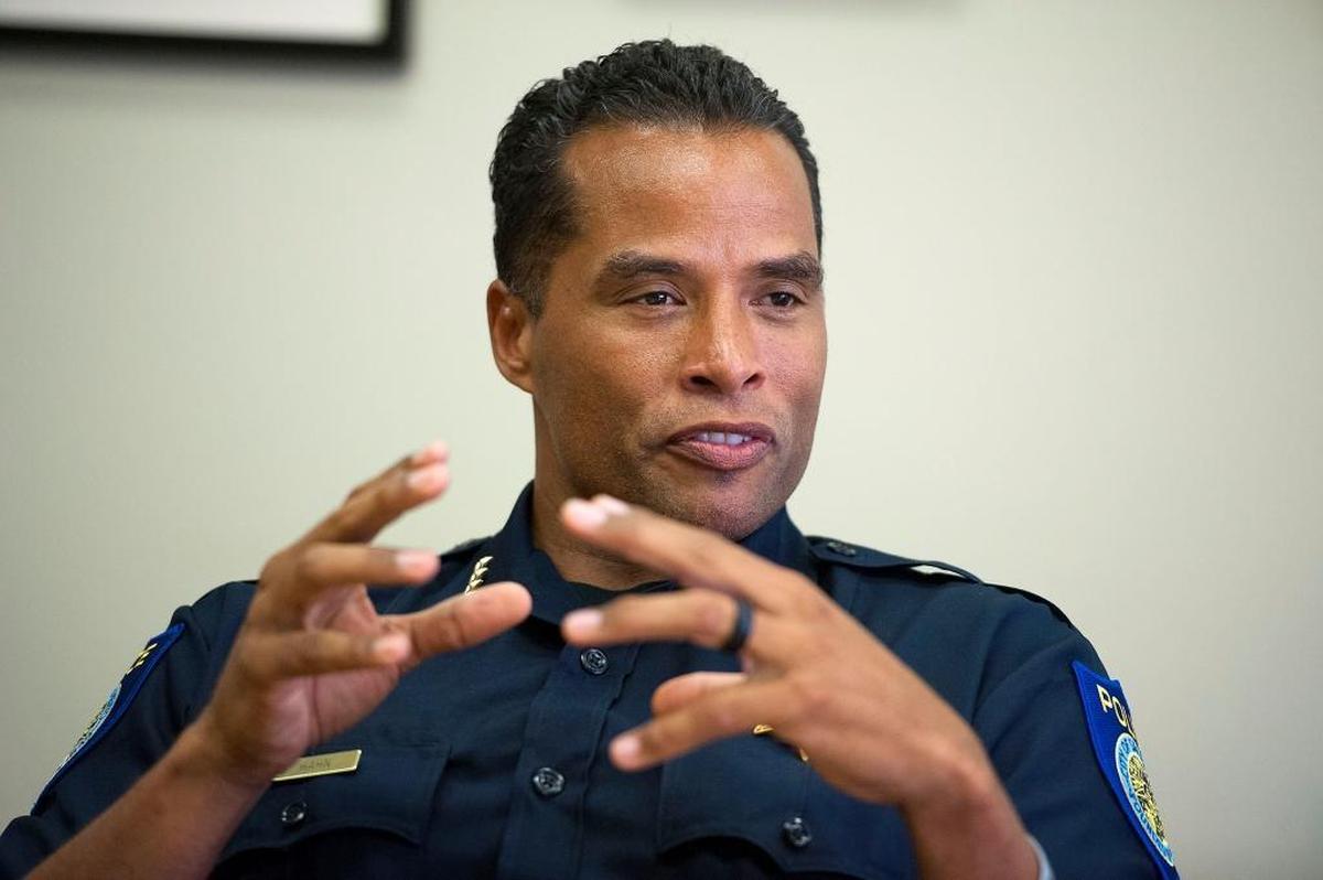 Sacramento Police Chief Daniel Hahn speaks with the Sacramento Bee editorial board on Aug. 24.