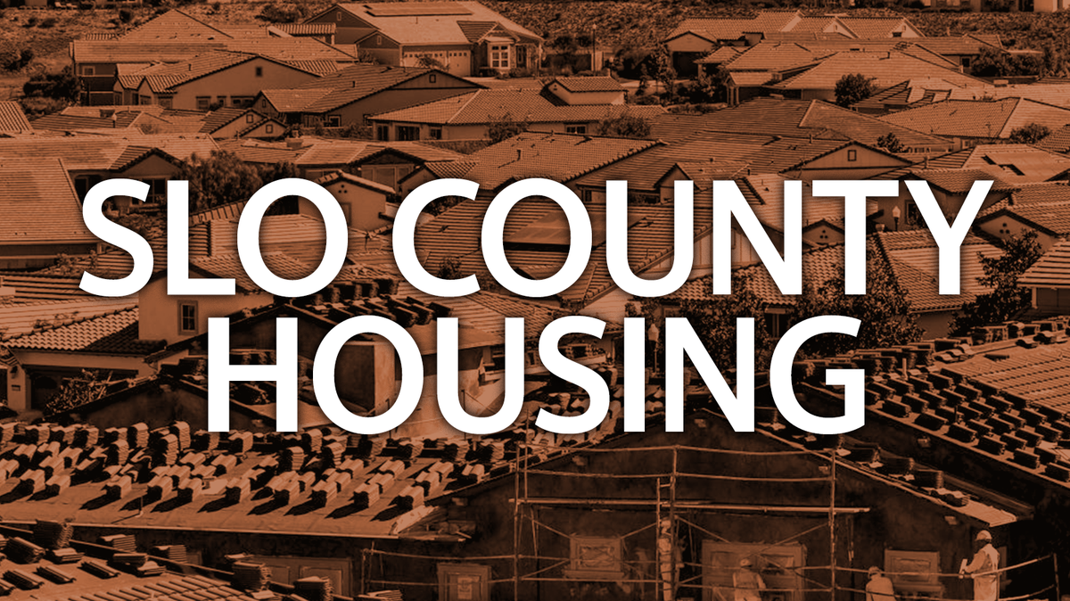 San Luis Obispo County housing: A background chyron image of homes