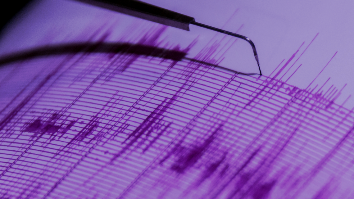 Seismic readings of an earthquake.