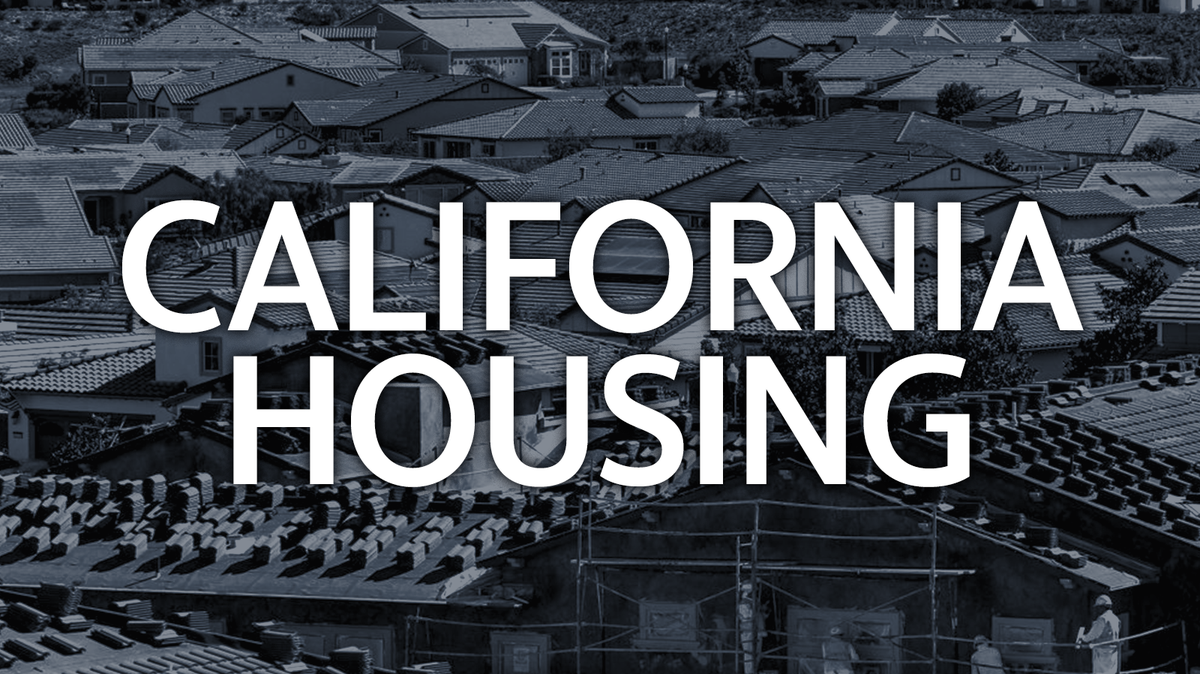 California housing: A background image of homes