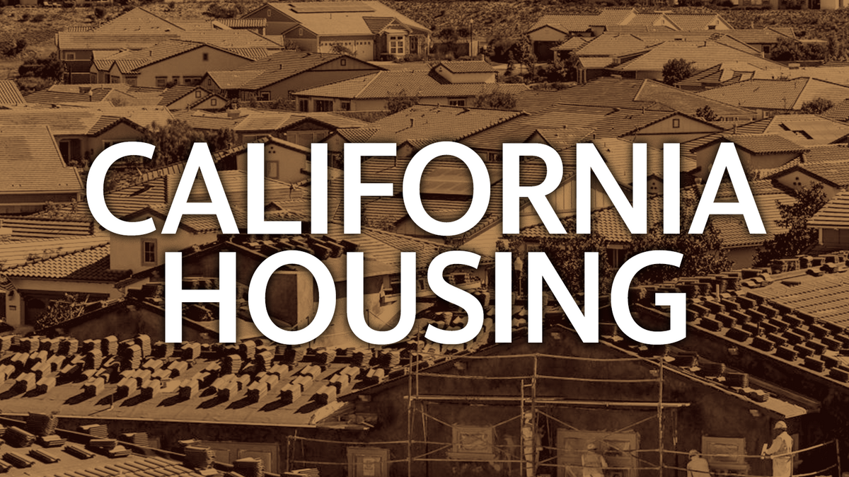 California housing: A background image of homes