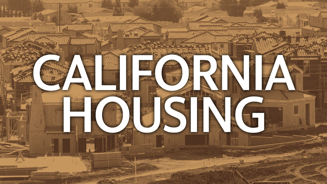 California housing: A background image of homes