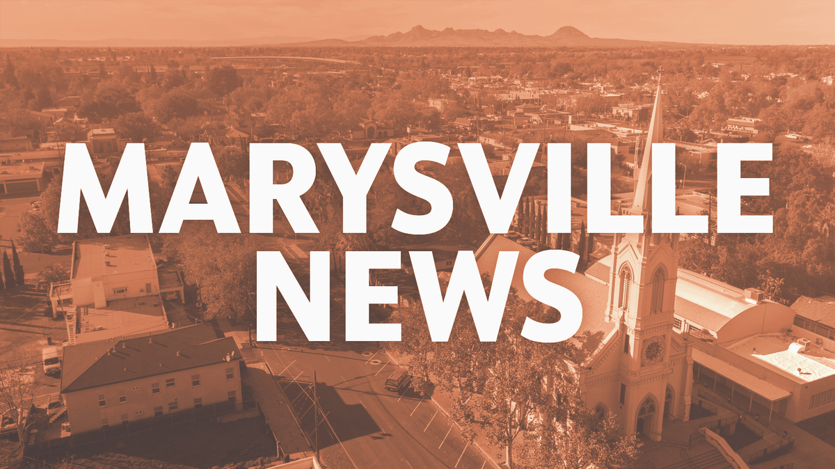 Marysville News: An aerial photo of Marysville, the county seat of Yuba County, with the Sutter Buttes in the distance.