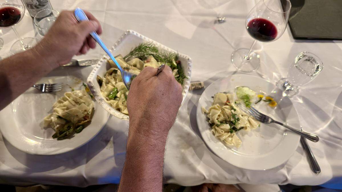Housemade pappardelle with bacon, baby artichokes, asparagus and wild fennel was served at Mulvaney’s B&L at 1215 19th St. on Monday, May 18, 2026.