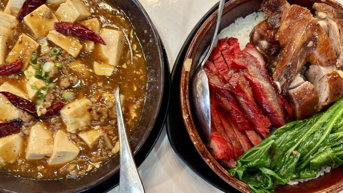 Ma po tofu and BBQ pork and duck clay pot were served at Taste of Original at 4940 Freeport Blvd. on Thursday, May 7.