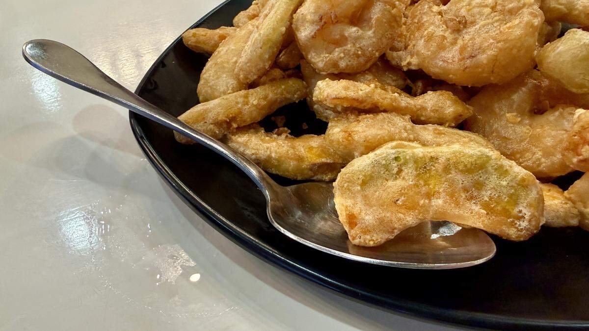 A dish of pumpkin and shrimp fried in a salted egg batter was served at Taste of Original at 4940 Freeport Blvd. on Thursday, May 7.