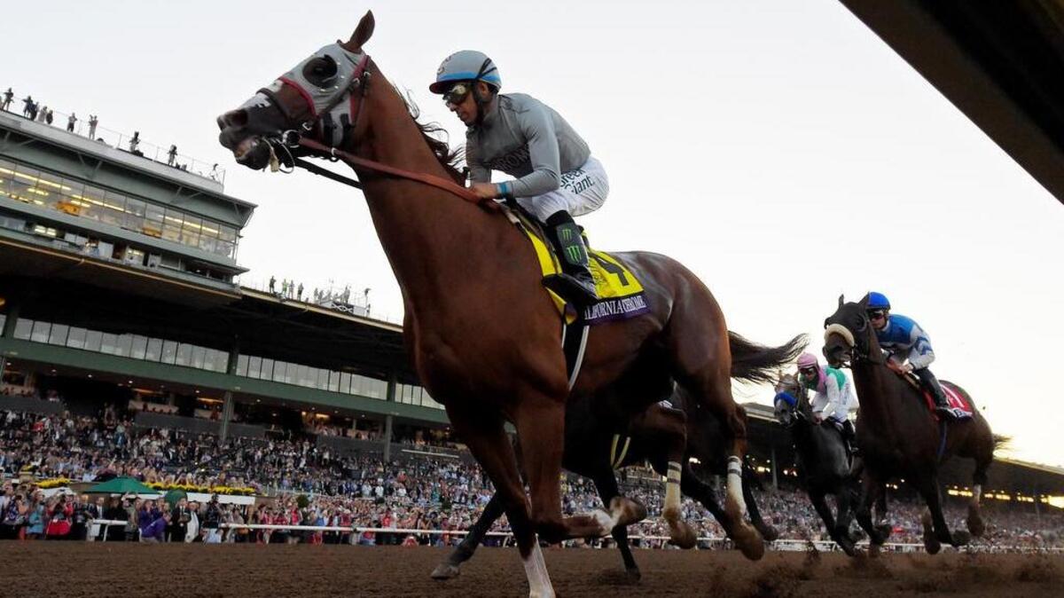 Victor Espinoza rides California Chrome to a second-place finish in the Breeders’ Cup Classic at Santa Anita on Saturday, Nov. 5, 2016, in Arcadia, Calif. California Chrome will run his last California race on Saturday at Los Alamitos.