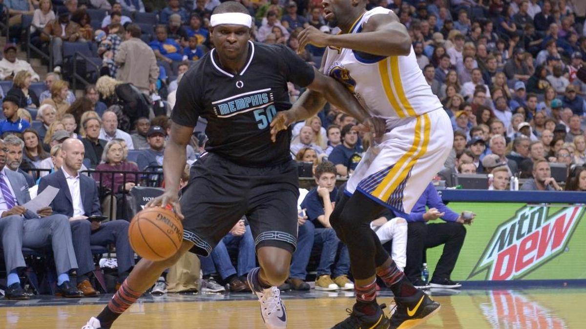 Memphis Grizzlies forward Zach Randolph (50) drives against Golden State Warriors forward Draymond Green (23) during the second half Friday, Feb. 10, 2017 in Memphis, Tenn.