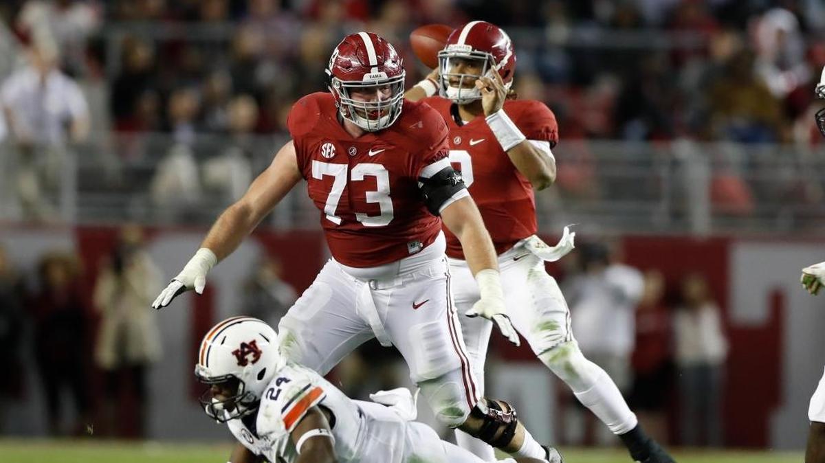 Alabama tackle Jonah Williams (73) has started every game of his freshman season on the offensive line.