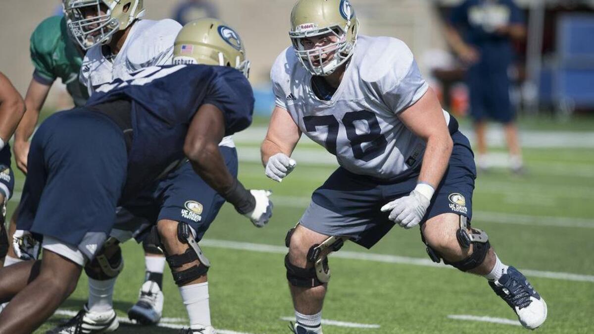 
Senior Parker Smith practices at UC Davis on Sept. 10, 2015, in Davis. The Aggies (0-2) head to Hawaii (1-1) looking for a spark.
